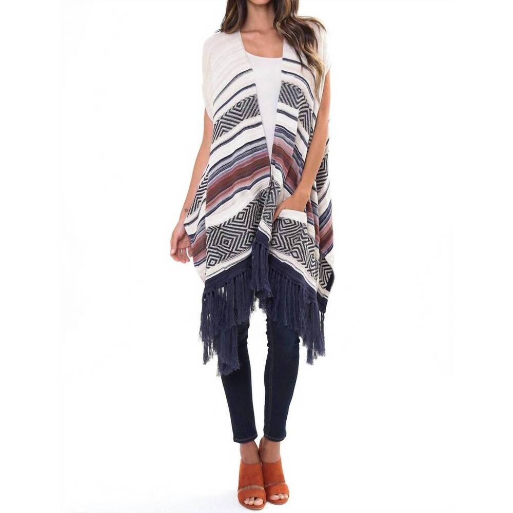 NEW GODDIS easy rider sleeveless cape in tradewinds